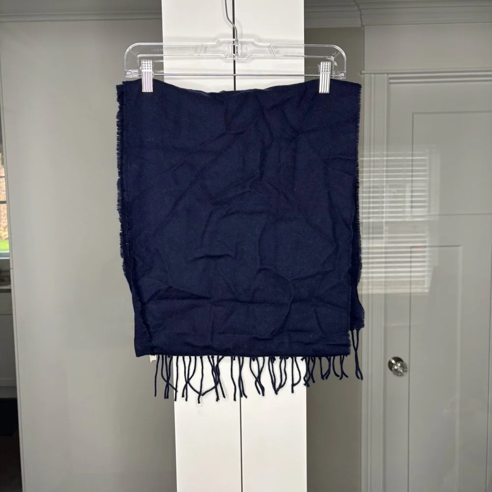 NWT Madewell Wool Scarf Dark Nightfall Navy Blue